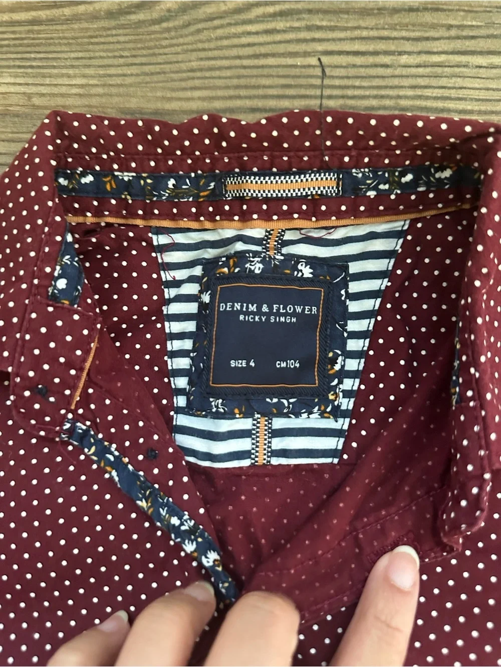 Polka Dot Polo Boys 4t Burgundy Button-Up Shirt & Light Blue Oxford Shirt